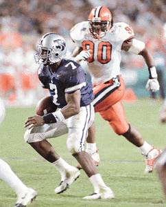 MB shows up Donovan McNabb and Syracuse in the 1997 Fiesta Bowl